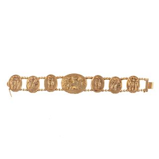 A Ladies Impressive Roman Bracelet in 14K Gold