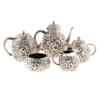 5-Pc. Shiebler Sterling Repousse Coffee & Tea Svc.