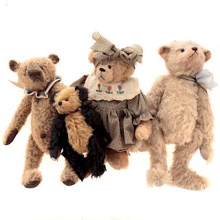 Four Classic Style Early Teddy Bears