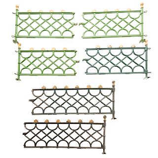 Group Of Painted Cast Iron Train Garden Fence