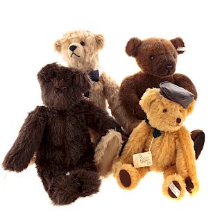 Four Designer Classic Style Teddy Bears