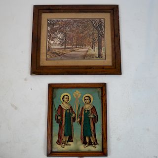 Two Framed Prints: Cosmas & Damian, Other