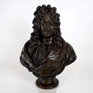Bronze Bust. (Louis XIV?); Barbedienne Foundry