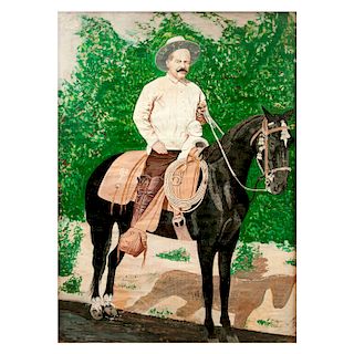 Cuperli. Pancho Villa. Firmado. Acuarela sobre papel. Enmarcado. 76 x 55 cm