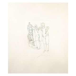 JOSÉ LUIS CUEVAS, Familia, Firmado, Grabado al azúcar 44 / 100, 25 x 18.5 cm