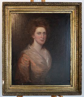 19th C. Framed Oil Painting - Portrait of a Lady