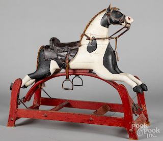 Carved and painted platform rocking horse