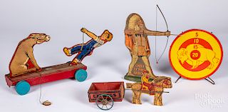 Miscellaneous paper lithograph over wood toys