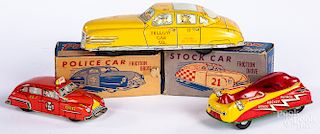 Group of tin lithograph friction cars