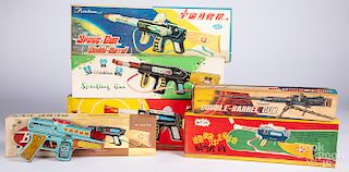 Five Chinese tin toy guns, etc.
