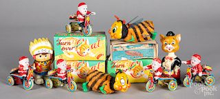 Group of Japanese tin wind-up toys