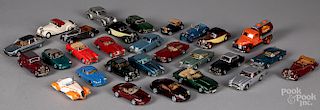 Twenty-eight diecast scale model cars