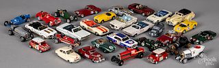 Thirty diecast and plastic scale model cars