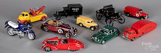 Ten scale model cars