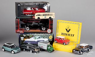 Group of scale model collector cars