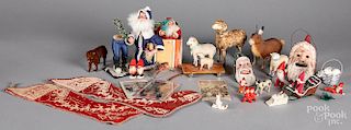 Group of vintage and contemporary Christmas items
