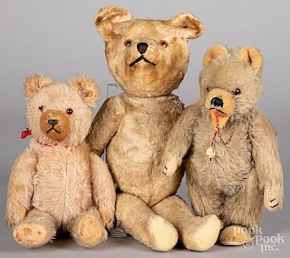 Three mohair teddy bears