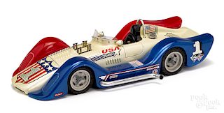Hand built balsa wood scale model Can Am race car