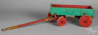Painted wood toy wagon