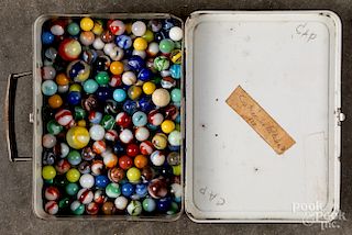 Collection of marbles.