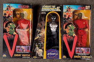 Three boxed action figures