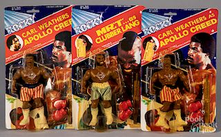 Three PAC 1983 Rocky action figures