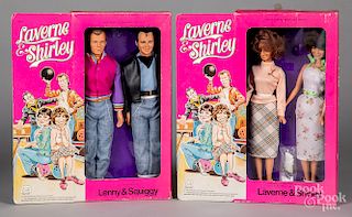 1977 Laverne & Shirley and Lenny & Squiggy dolls