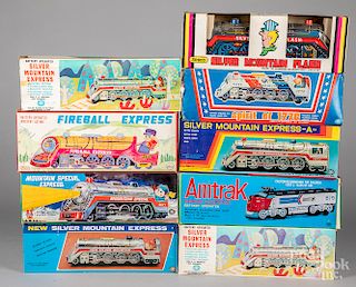 Japanese tin lithograph battery operated trains