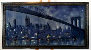 NY Skyline - Painting on Velvet