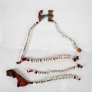 Antique Tribal Cowrie Shell Necklace Fragments