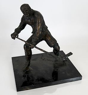 "Hockey Player #11" - Bronze Sculpture