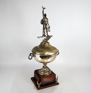 Large Silver Plate Figural & Urn-Form Trophy