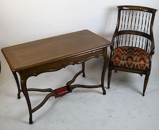 French-Style Bureauplat and Chair