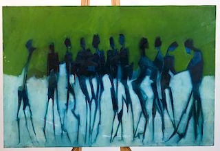 Patrick CARTER: Abstract Figures- Oil on Canvas