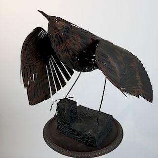 Arthur MOSES (American): Copper Bird with Pedestal