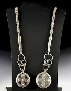 Superb Viking Silver & Rock Crystal Necklace, 214.3 g