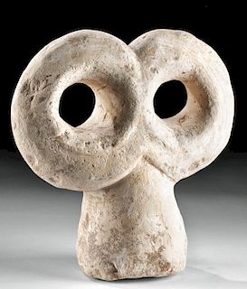 Incredibly Large / Rare Tell Brak Limestone Eye Idol