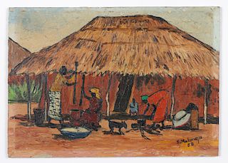 EugÌ¬ne Malonga (Congolese, 1930-2005) Painting