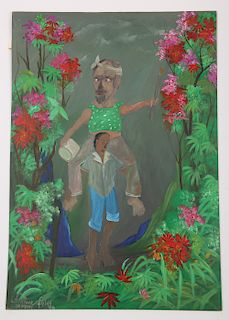 LaFortune Felix (Haitian, 1933-2016) "Ceremonie", 1990