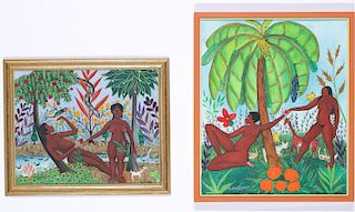 Roger Francois (Haitian, 20th c.) Two Paintings