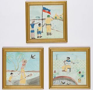 Florestant Dupray (Haitian, 20th c.) Three Paintings 