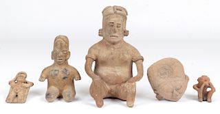 Group of 5 Pre Columbian Pottery Figures