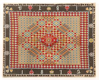 Eastern Canadian Indian Textile Panel, dated 1872