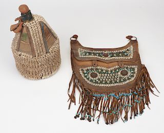 Yoruba Divination Object and North African Leather Bag