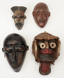 Group of Four African Masks