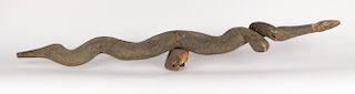 West African Carved Wood Figure of a Snake