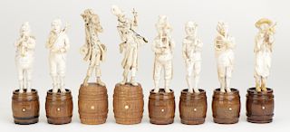Group of Eight German Carvings of Musicians, c.1890