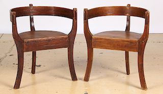 Pair of Scandinavian Rustic Pine Chairs, Early 20th C.