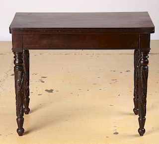 Federal Carved Mahogany Flip Top Games Table, Early 19th Century