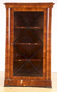 Biedermeier Walnut Veneered Bookcase, Mid 19th Century